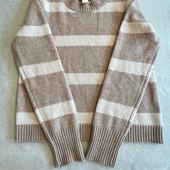 Cynthia Rowley Cashmere Merino Wool Wide Strip Blend Long Sleeve Knit Sweater - Picture 12 of 15